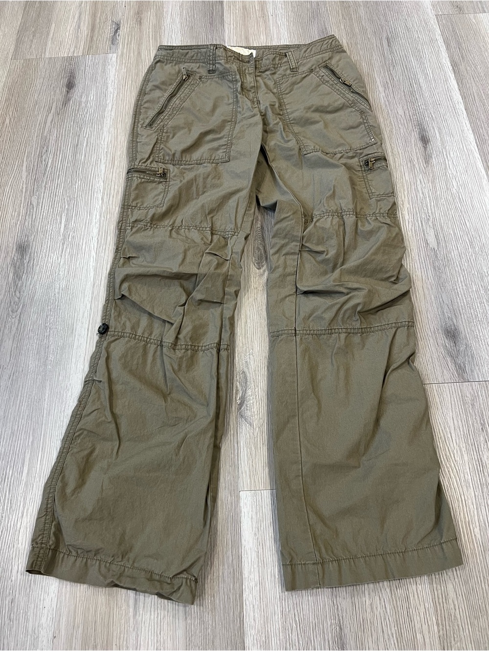 Michael Kors Olive Cargo Trousers with Zip Pockets - Picture 5 of 13